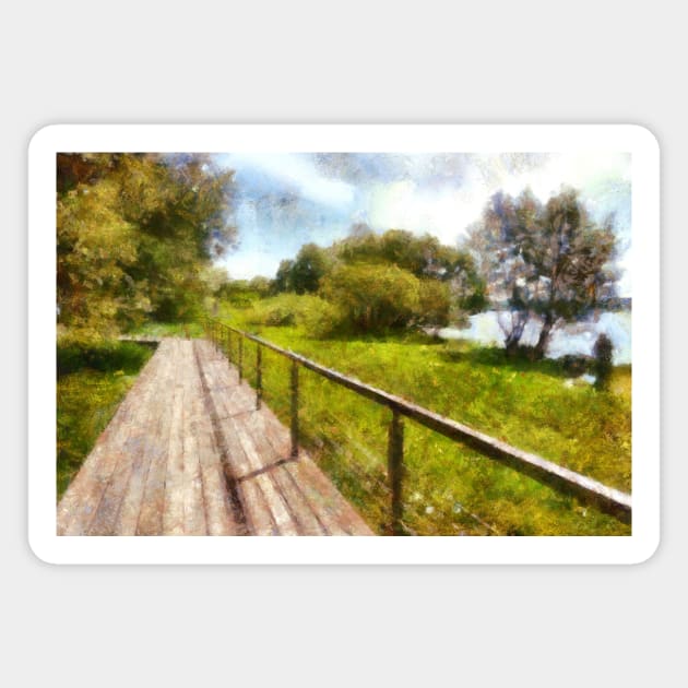 Wooden Path Magnet by Evgeniya